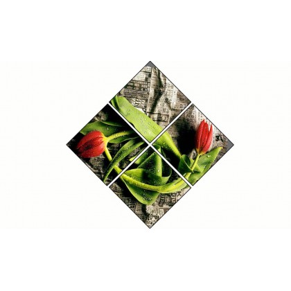 4 Tableaux | composition Rose 4 Tableaux | composition Rose
