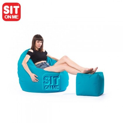 Pouf poire avec repose-pieds Pouf poire avec repose-pieds
