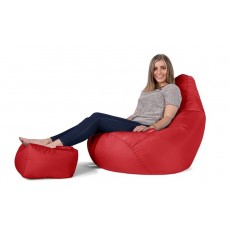 Pouf poire avec repose-pieds