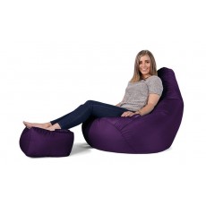 Pouf poire avec repose-pieds