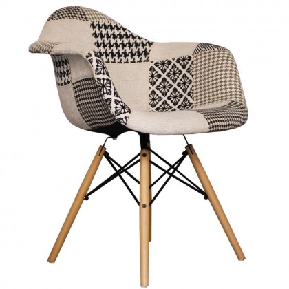 Chaise DAW Patchwork Noir et Blanc Chaise DAW Patchwork Noir et Blanc