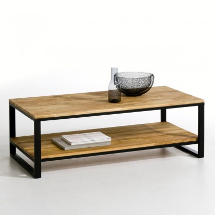 Table basse, boise rouge et acier, Hiba Table basse, boise rouge et acier, Hiba