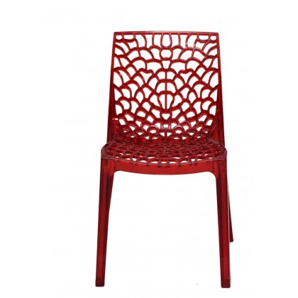 Chaise transparente rouge design Gruyere Chaise transparente rouge design Gruyere
