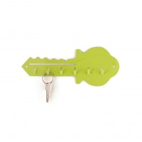 Wall plate in the form of a key with hooks 
