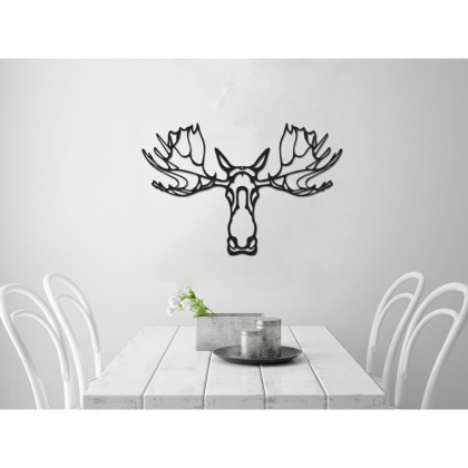 Tableau Déco En Acier Tête De Cerf Couleur Gris