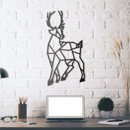 Tableau Déco En Acier Cerf Couleur Gris