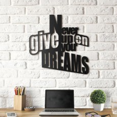 Metal wall art Never give up