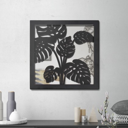 Miroir en acier Faux philodendron 2 Miroir en acier Faux philodendron 2