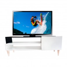 Meuble TV casa avec pied en hêtre