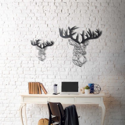 Tableau déco en acier Tête de cerf Tableau déco en acier Tête de cerf
