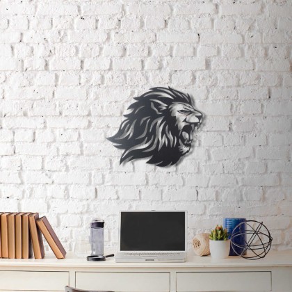 Tableau déco en acier Lion rugissant Tableau déco en acier Lion rugissant