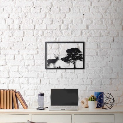 Tableau déco en acier Cerf dans les bois Tableau déco en acier Cerf dans les bois