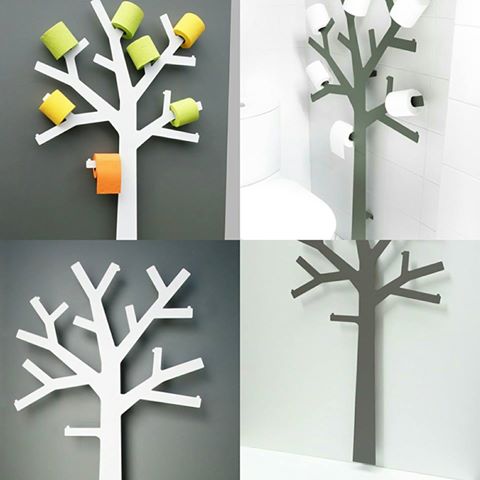 Réserve papier wc design arbre Couleur Gris